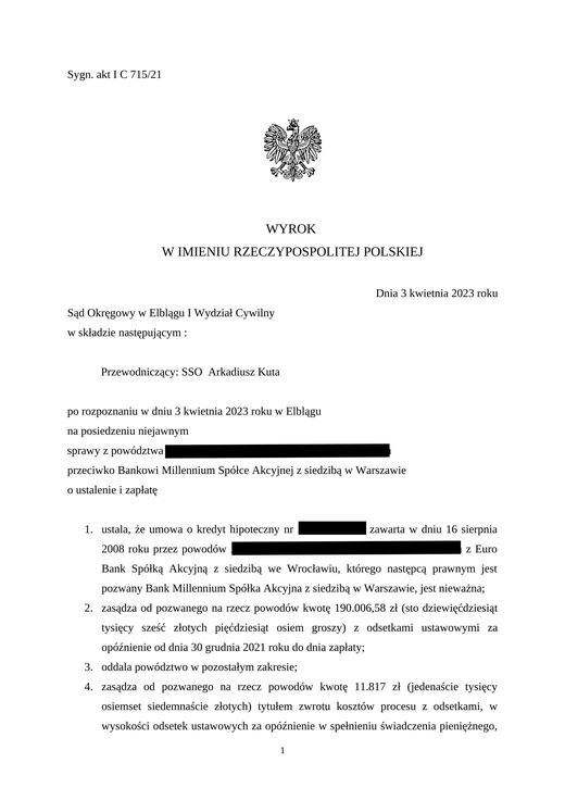 Skan: Sygn. akt I C 715/21, wyrok z 3 kwietnia 2023 r. (str. 1/2)