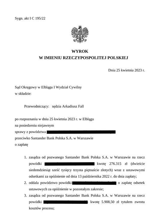 Skan: Sygn. akt I C 195/22, wyrok z 25 kwietnia 2023 r. (str. 1/2)