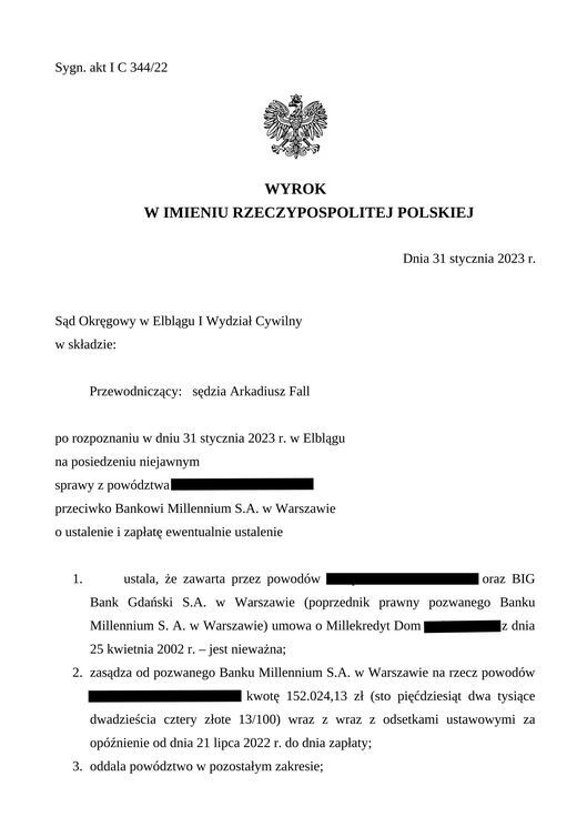 Skan: Sygn. akt I C 344/22, wyrok z 31 stycznia 2023 r. (str. 1/2)