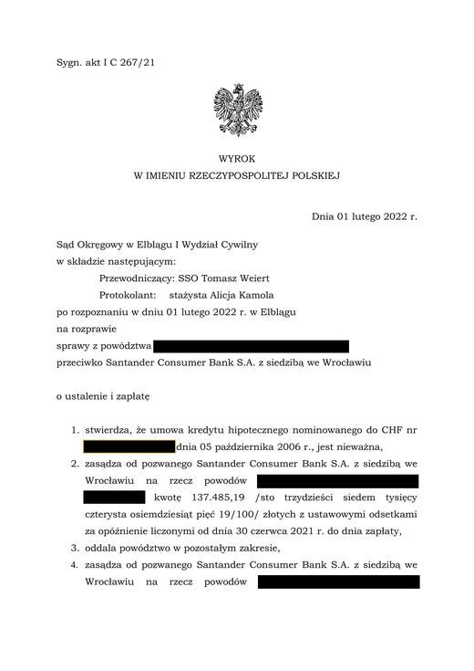 Skan: Sygn. akt I C 267/21, wyrok z 1 lutego 2022 r. (str. 1/2)